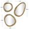 Ivory and Iris; Gold Aluminum Contemporary Abstract Wall Mirror, Set of 3 23", 19", 15"; Category:Mirrors; Image:6